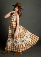 Londra Dress in Ochre Plaid - Little Cove Collective