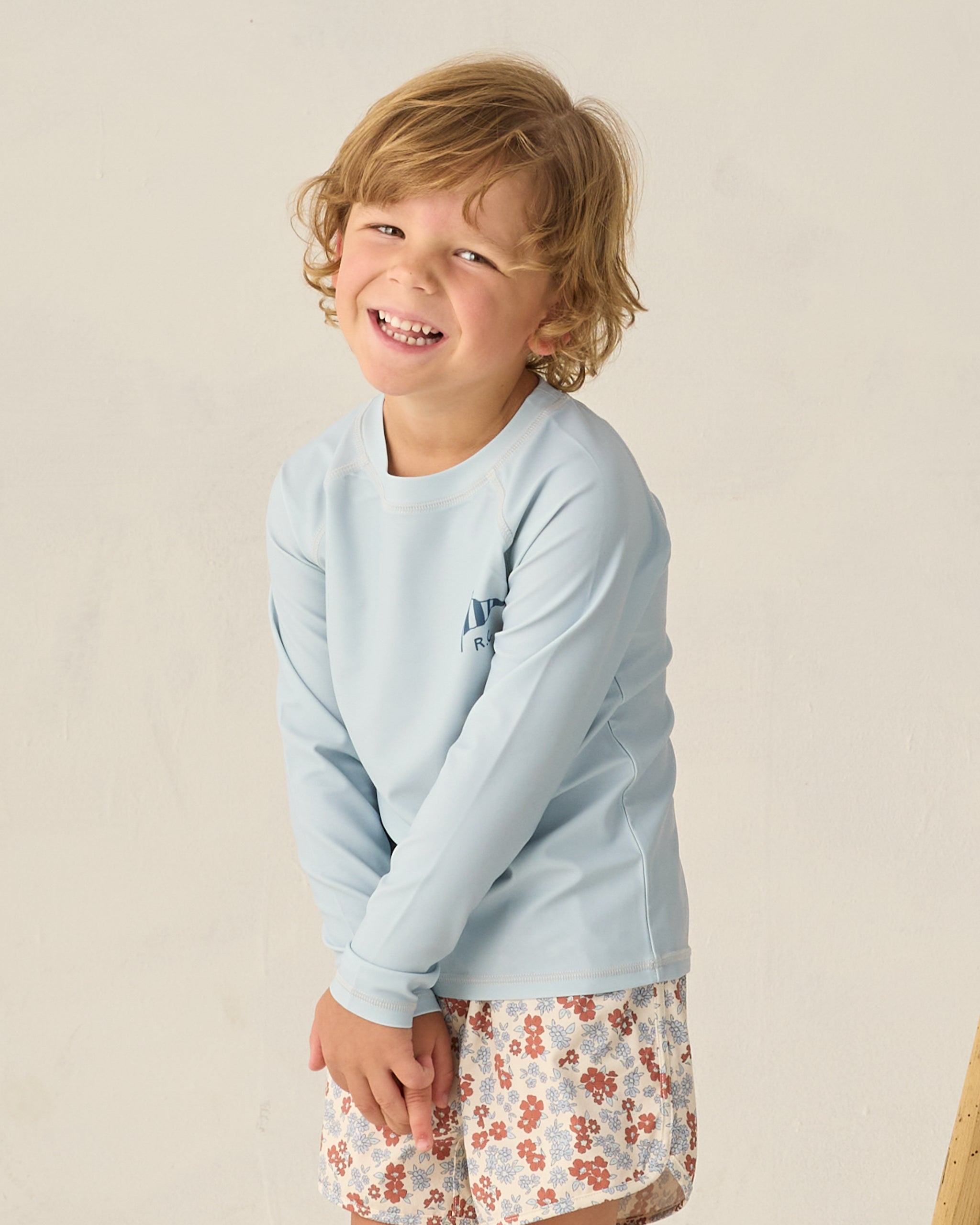 Long Sleeve Rashguard Light Blue | Rylee + Cru