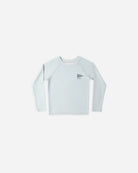 Front view of Long Sleeve Rashguard Light Blue | Rylee + Cru