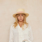 Lorna Murray Whitsundays Panama Hat Salt Bush with pink crochet trim 