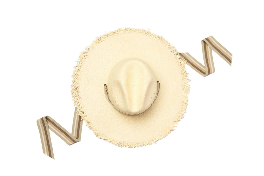 Lorna Murray Sandy Beach Panama Hat - Sunbed with natural coloured ribbons