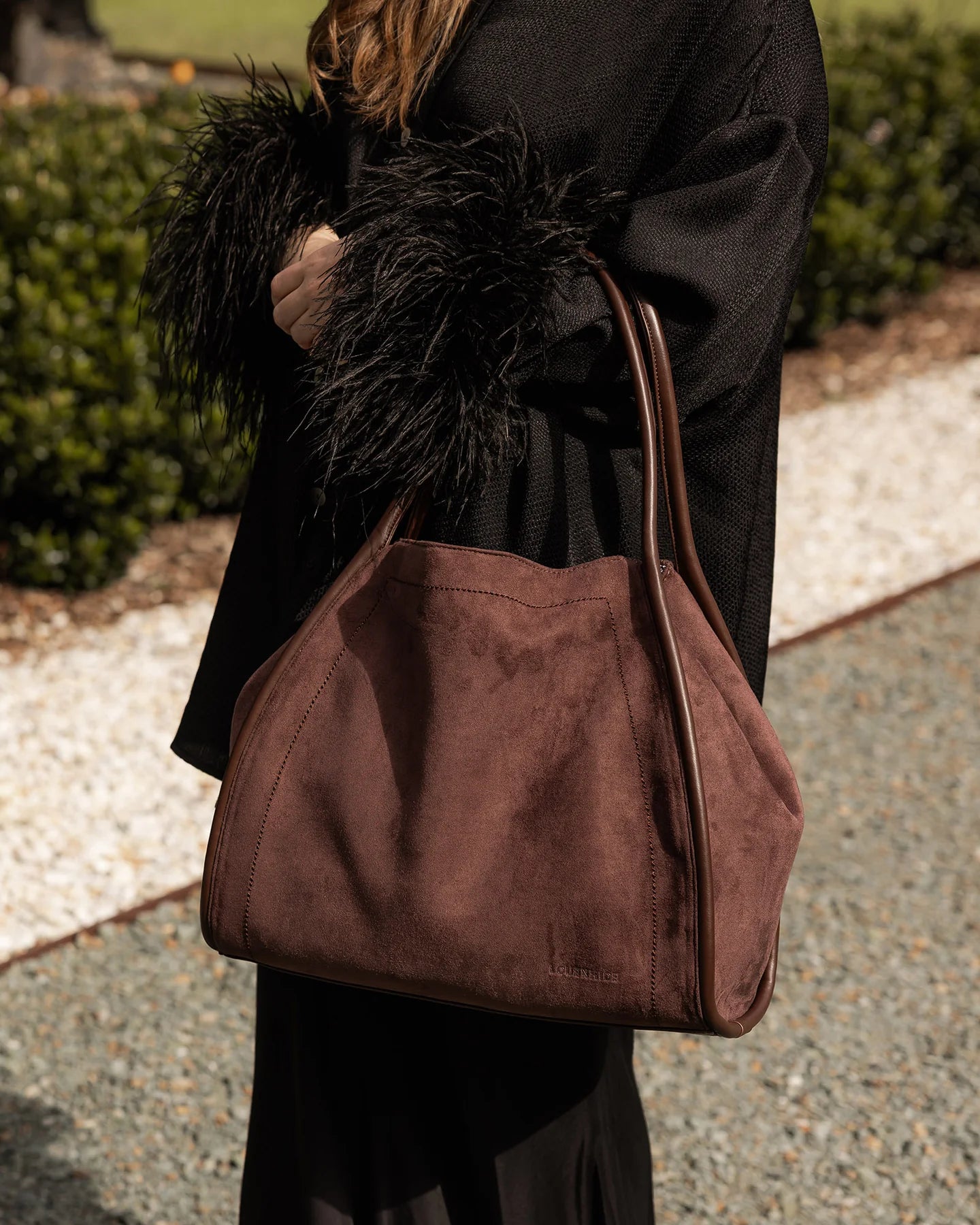 Sutton suedette shoulder bag louenhide