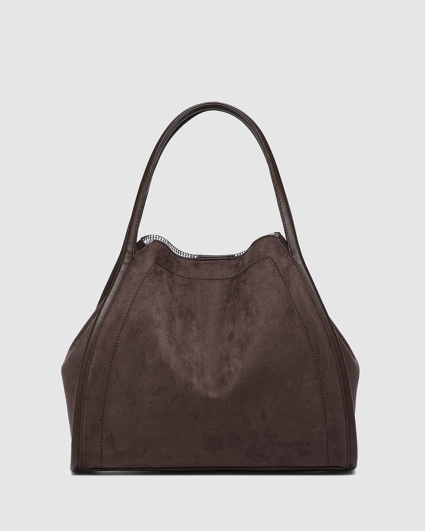 suedette chocolate shoulder bag