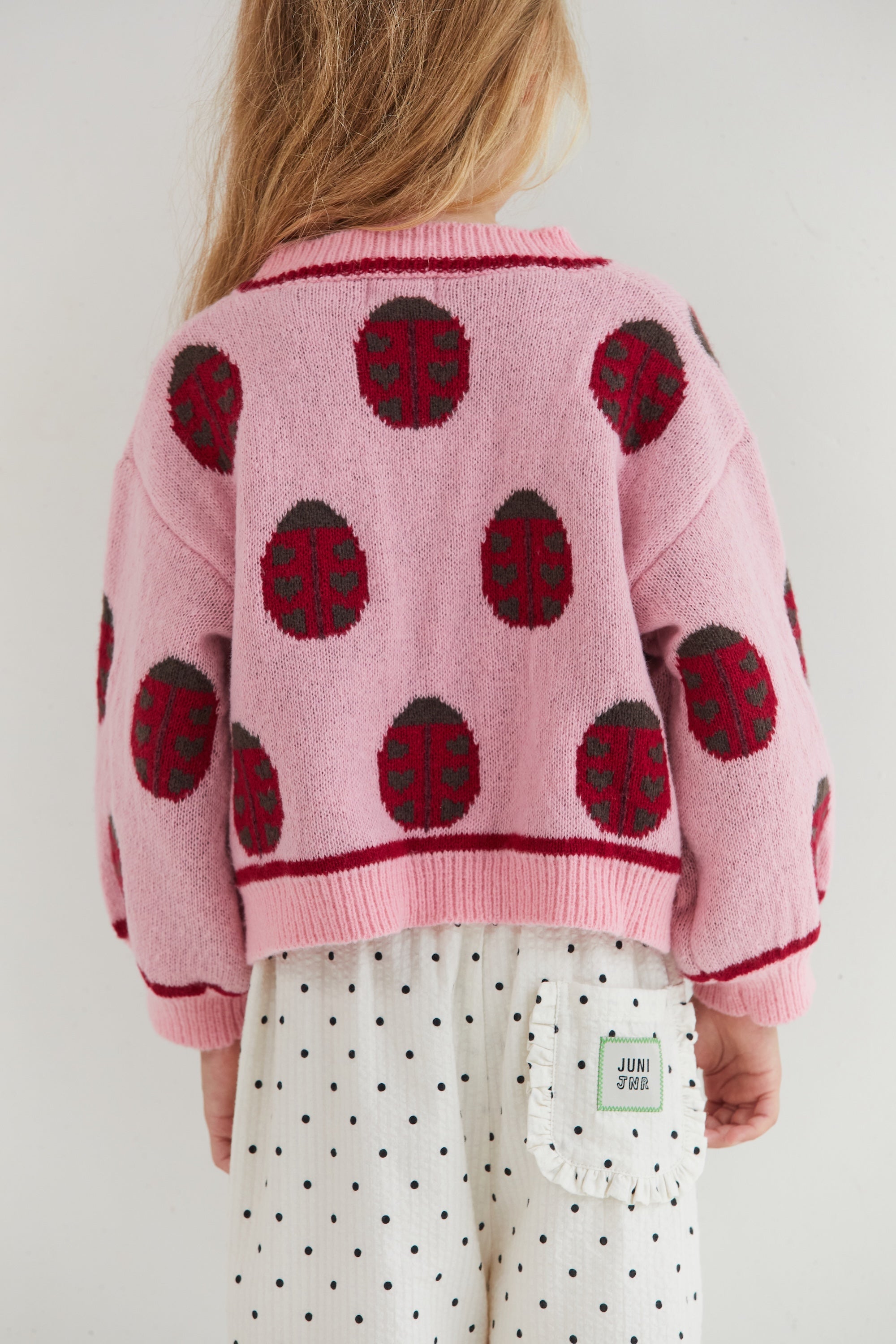 Love Bug Cardigan recycled acrylic wool blend patterned knitwear Juni