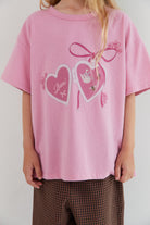girls Juni pink tee GOTS certified sustainable clothing Australia