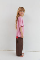 Oversized pink cotton tee Love Locket Juni ethical made