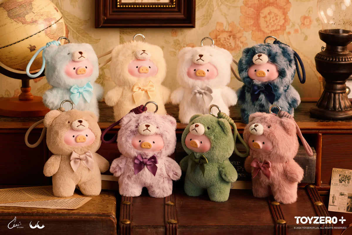 Full series of LuLu the Piggy Vintage Teddy Shop Vinyl Face Blind Box by ToyZero+