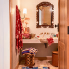 Organic cotton bath sheet in burgundy colour