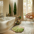 bathroom with Lucia Bath Sheet Kelp by Sage & Clare