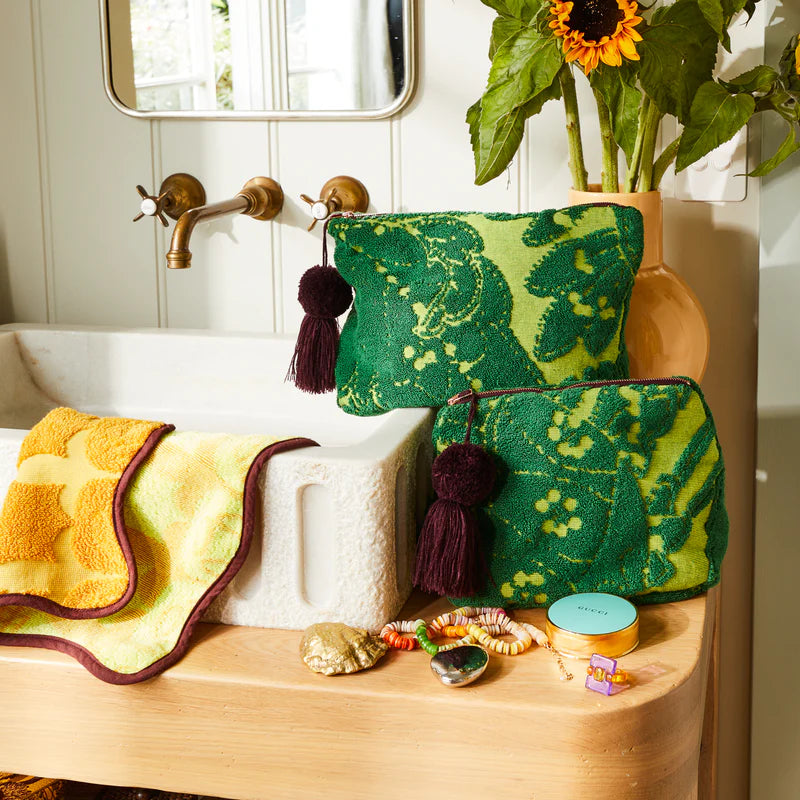 Green Lucia Terry Pouch in Kelp by Sage & Clare