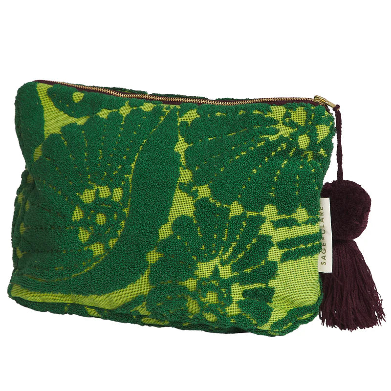 Green terry pouch