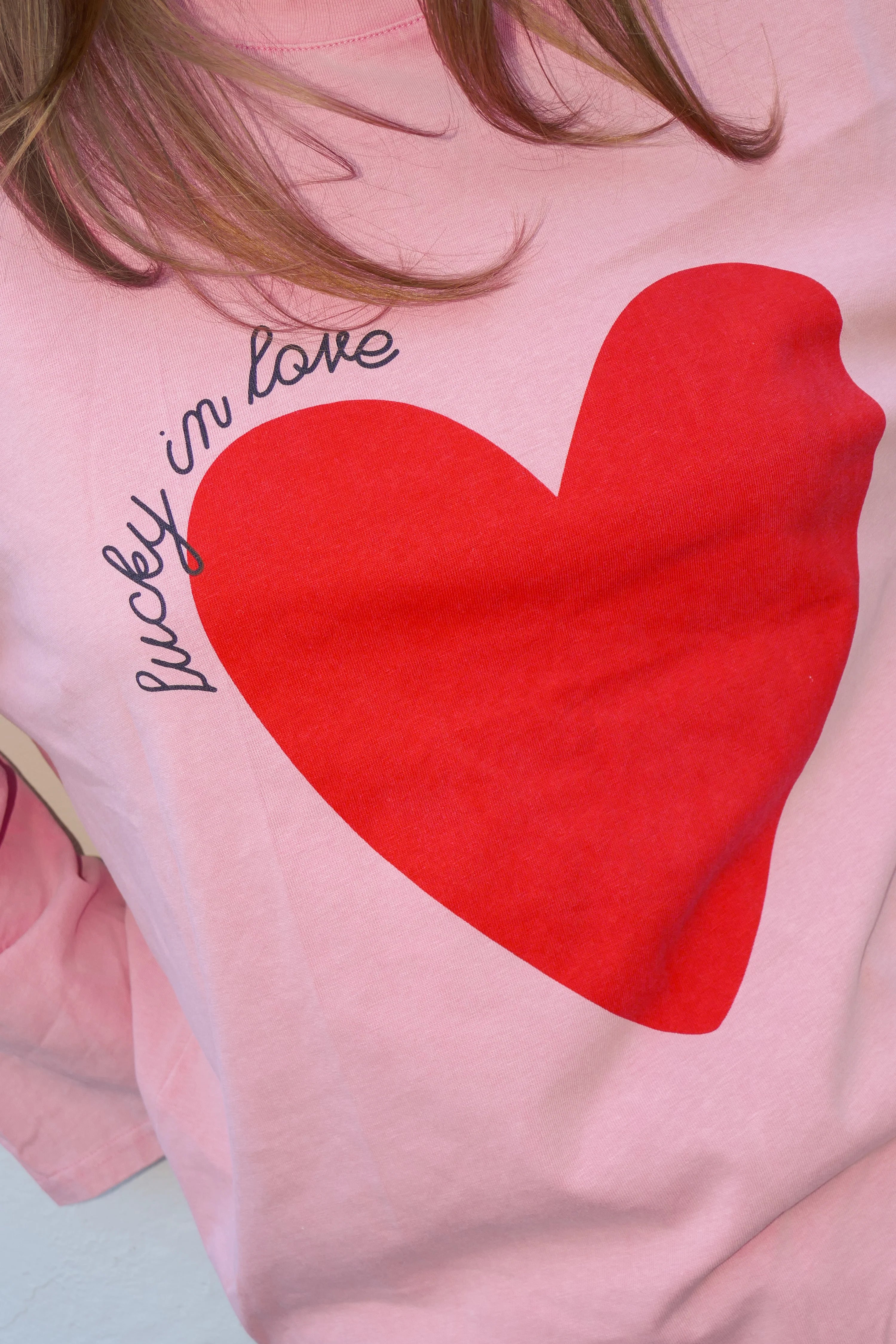 Lucky In Love Tshirt- Vintage Wash Pink by Cartel & Willow