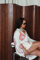 tomato print robe by By Billie