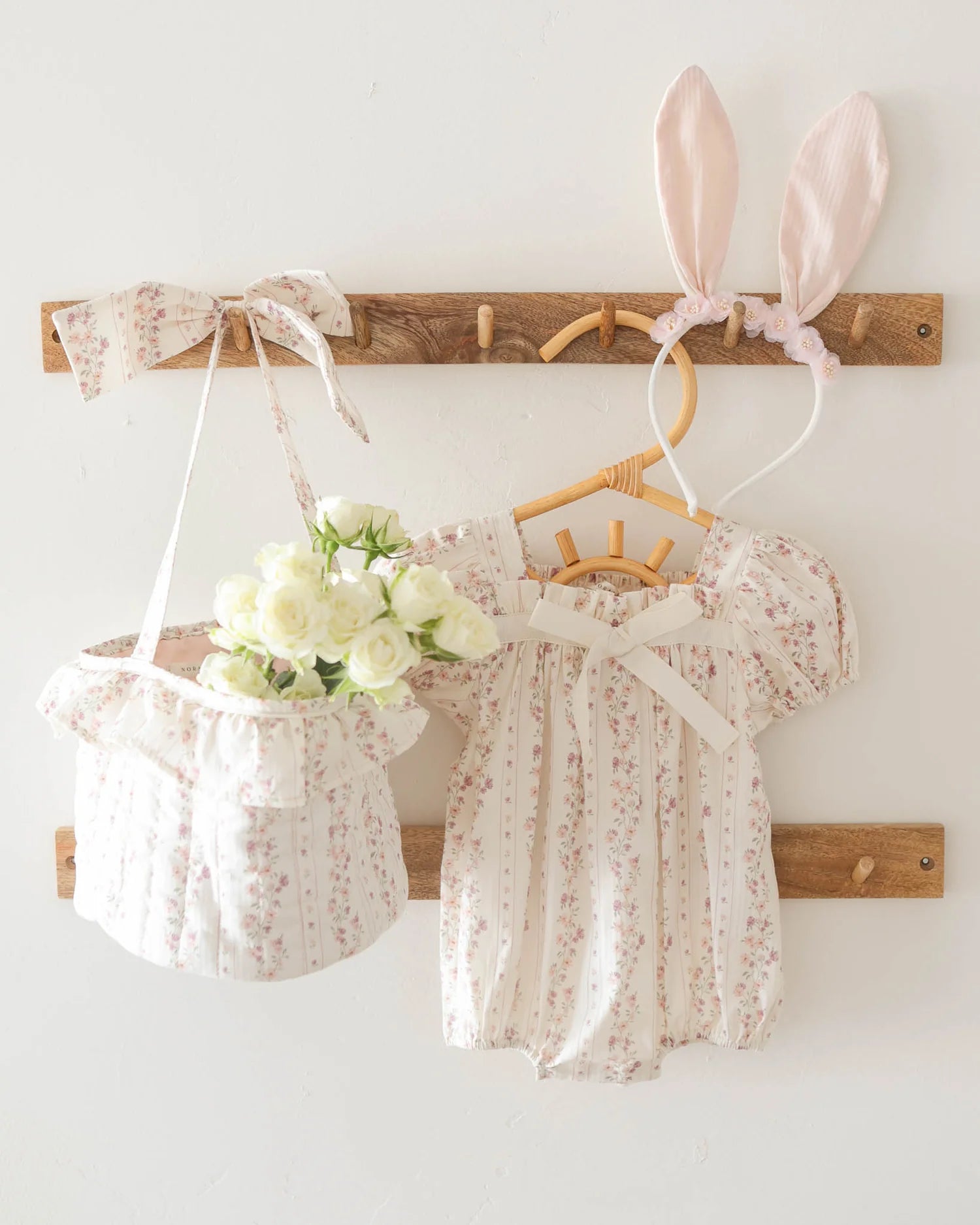 Lyla Romper Floral Stripe by Noralee