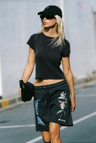 Metallic Boy Track Short - Washed Black by Sea Street