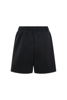 Back view of Sea Street Metallic Boy Track Short in washed black showing plain design and elastic waistband