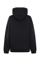 Back view of Sea Street Metallic Diver oversized hoody displaying lightning bolt print on sleeves