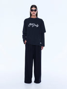 Mock Layer Long Sleeve Tee - Vintage Black/Ep Studios by Ena Pelly
