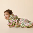 Side view of young toddler in the Ma Fleur Organic Hooded Terry Sweat | Wilson + Frenchy
