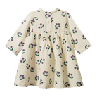 Back visual of the Mabel Dress - Winter Berry Natural Print | Nature Baby