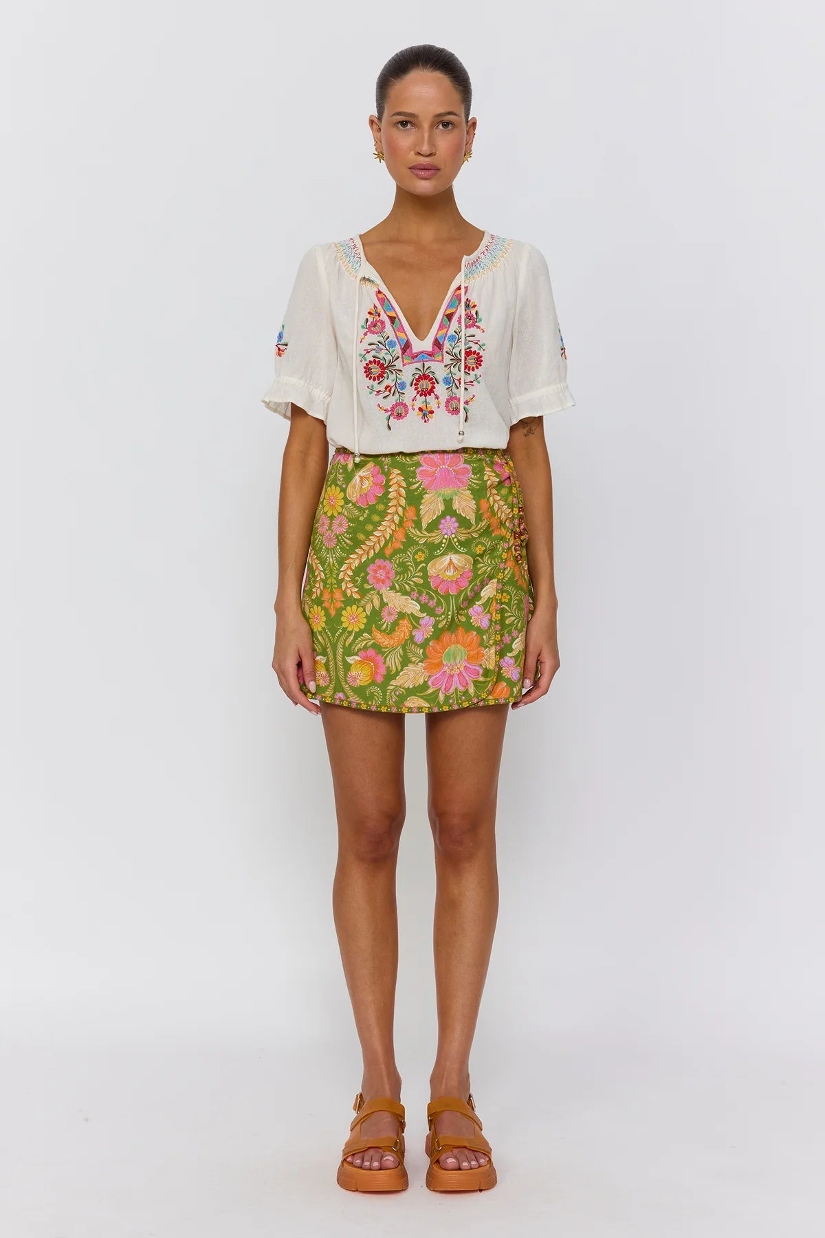 model shot Maison mini skirt