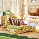 Margaret Bean Bag – La Palma by Sage & Clare - with yellow and green retro print