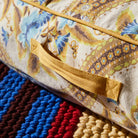 boho style floor cushion by Sage & Clare with retro blue and yellow floral print