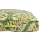 yoga cushion with floral yellow and green pattern