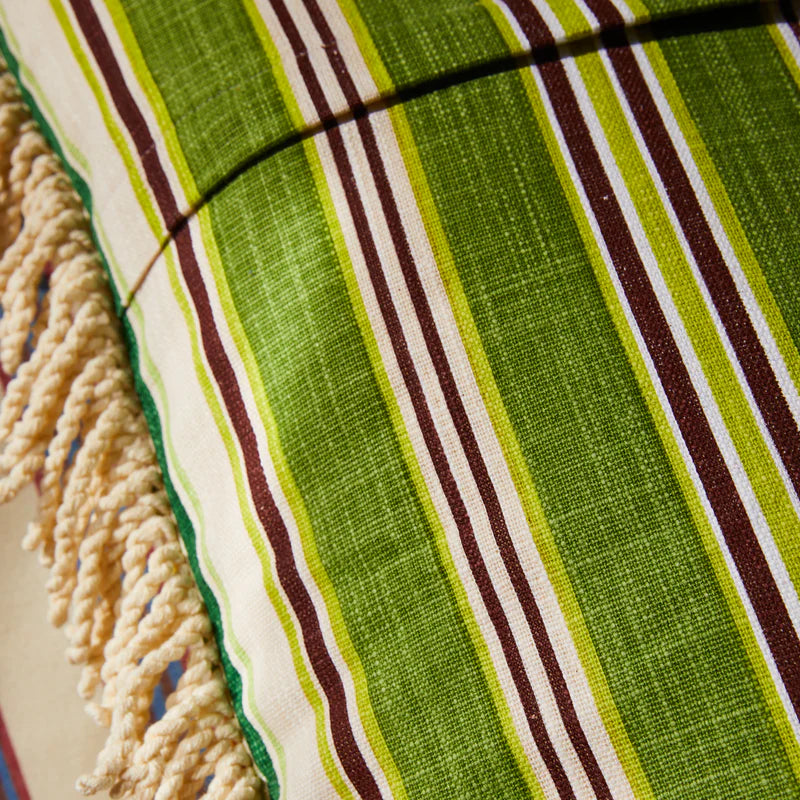 back fabric details of Margaret Fringe Cushion by La Palma by Sage & Clare