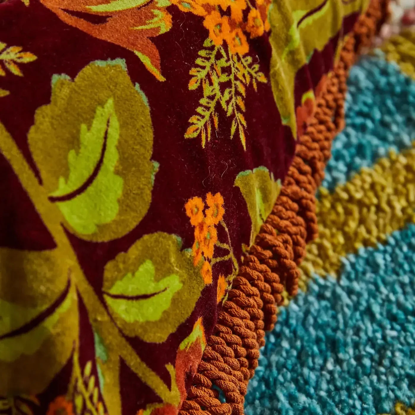 Velvet fabric details of Margot Bean Bag by Sage & Clare