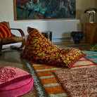 Beautiful vintage style Margot Bean Bag by Sage & Clare with floral green and burgundy pattern