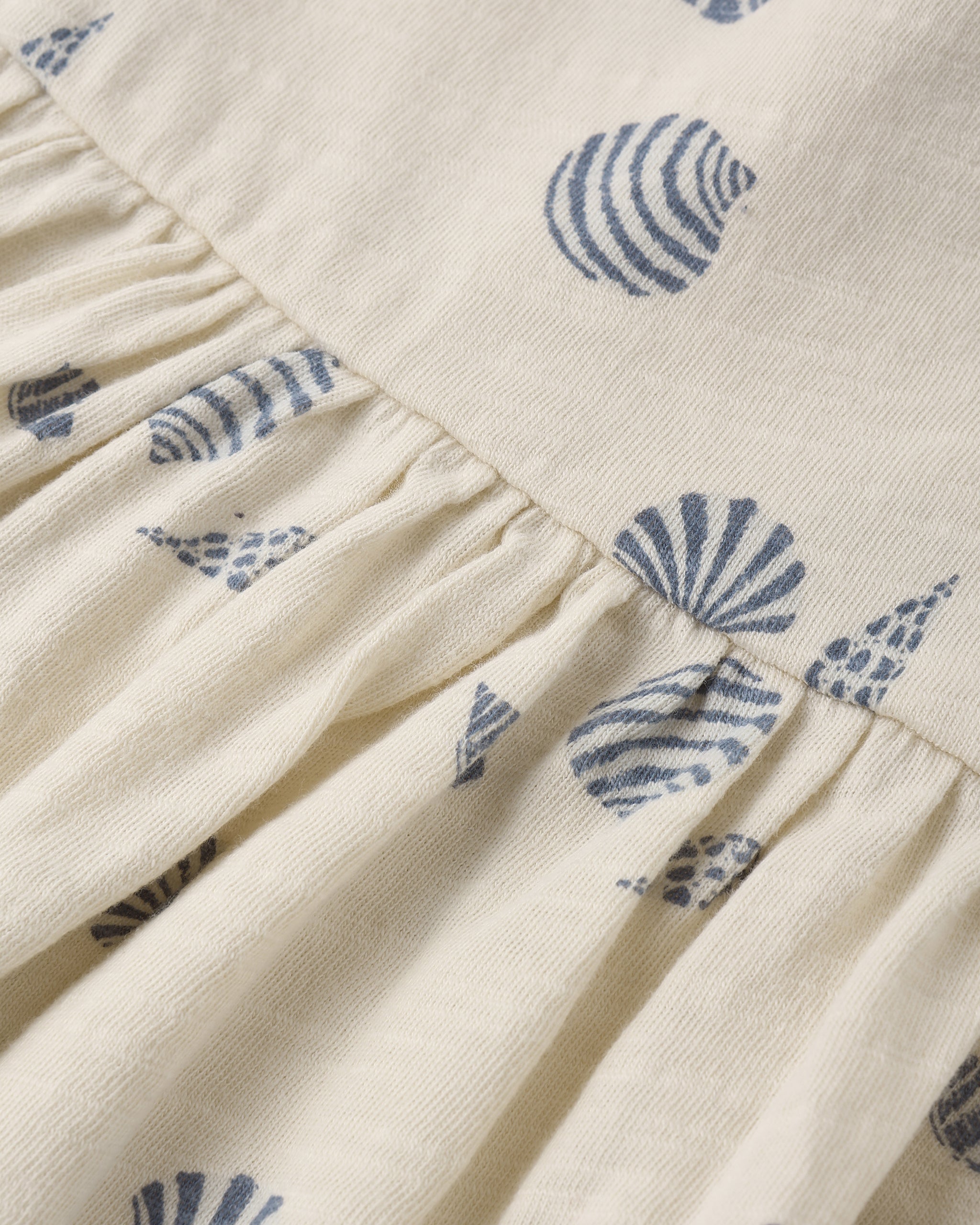 Close up of fabric and print on the Mariposa Seashell Dress | Rylee + Cru