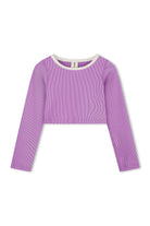Lilac Mini Stripe Crop Rashie - Lilac by Zulu & Zephyr