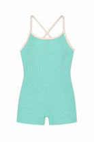 Aqua Mini Stripe Infant Onesie - Aqua by Zulu & Zephyr