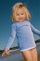 Zulu & Zephyr Sea Blue Mini Stripe Rashie - Sea Blue
