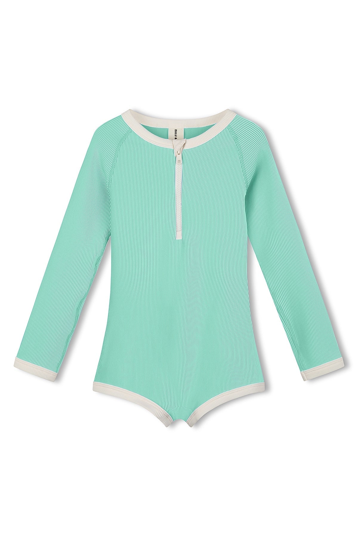 Aqua Mini Stripe Rashie Onesie - Aqua by Zulu & Zephyr