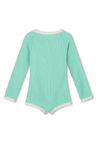 Zulu & Zephyr Aqua Mini Stripe Rashie Onesie - Aqua