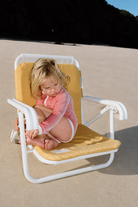 Clay Red Mini Stripe Rashie Onesie - Clay Red by Zulu & Zephyr