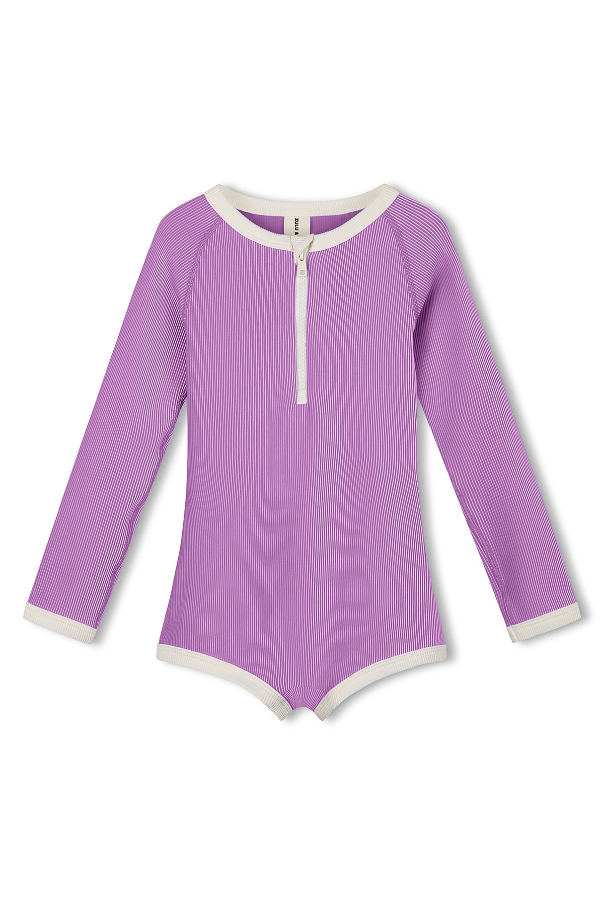 Lilac Mini Stripe Rashie Onesie - Lilac by Zulu & Zephyr