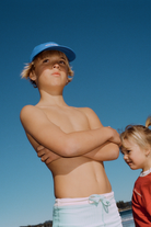 Aqua Mini Stripe Surf Short - Aqua by Zulu & Zephyr