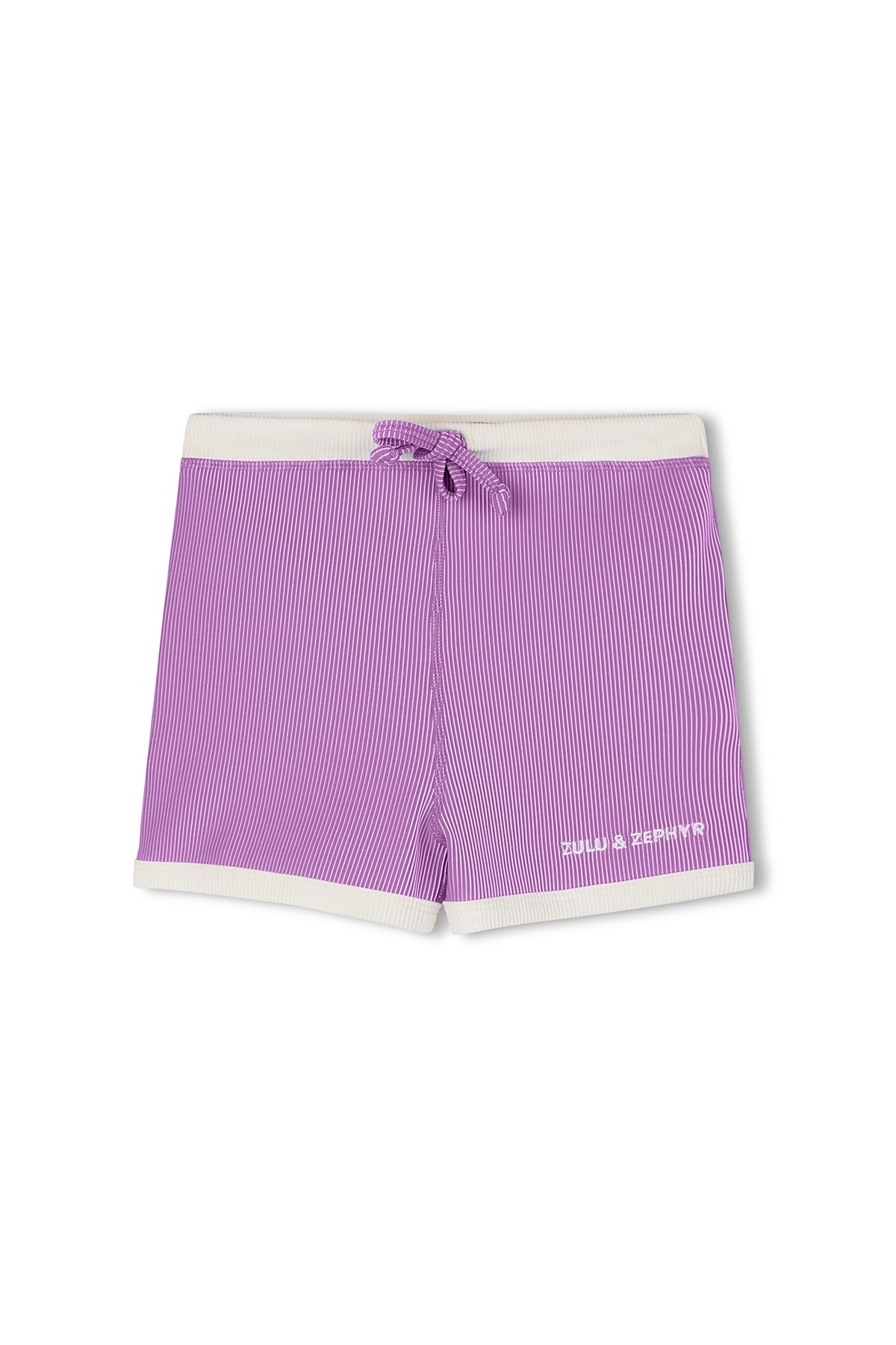 Lilac Mini Stripe Surf Short - Lilac by Zulu & Zephyr