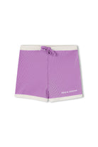 Lilac Mini Stripe Surf Short - Lilac by Zulu & Zephyr