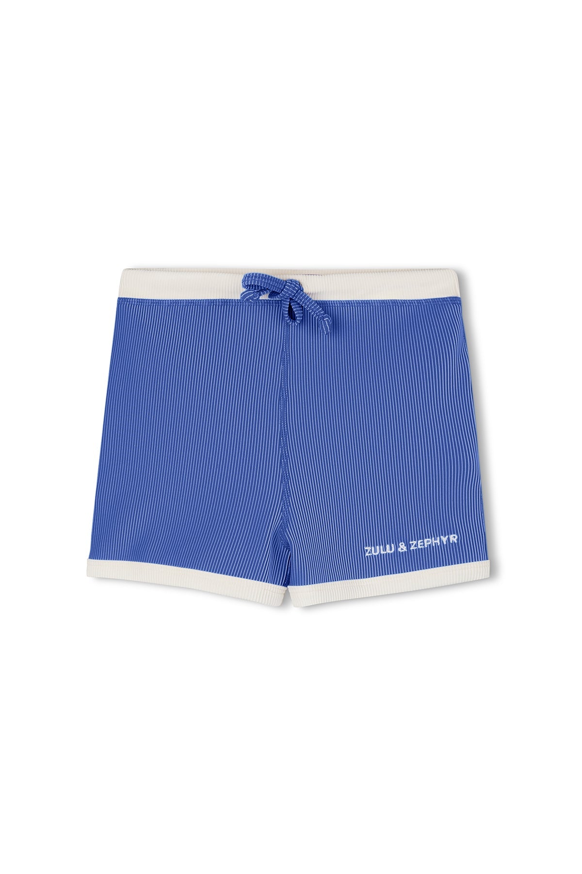 Sea Blue Mini Stripe Surf Short - Sea Blue by Zulu & Zephyr