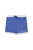 Sea Blue Mini Stripe Surf Short - Sea Blue by Zulu & Zephyr