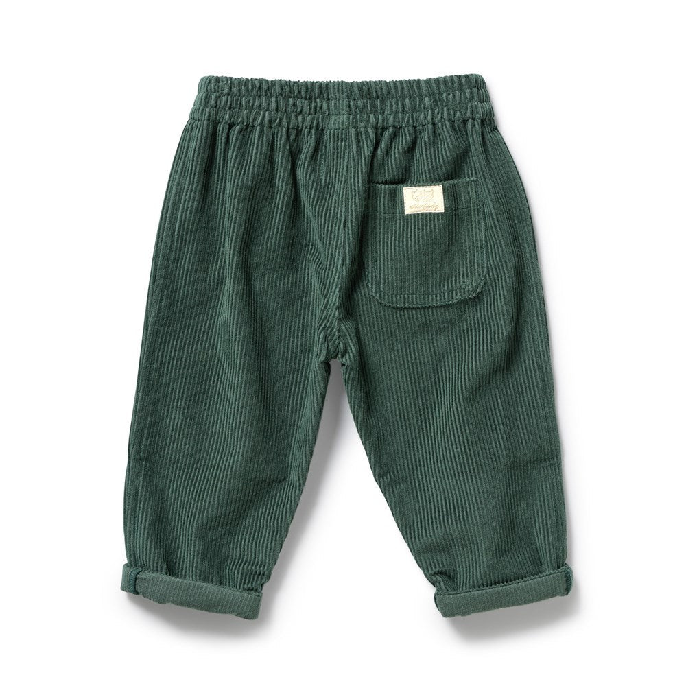 Back visual of the dark Moss Green Organic Cord Pant | Wilson + Frenchy