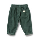 Back visual of the dark Moss Green Organic Cord Pant | Wilson + Frenchy