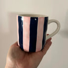 Navy and Pink stripe Mug from Noss and Co