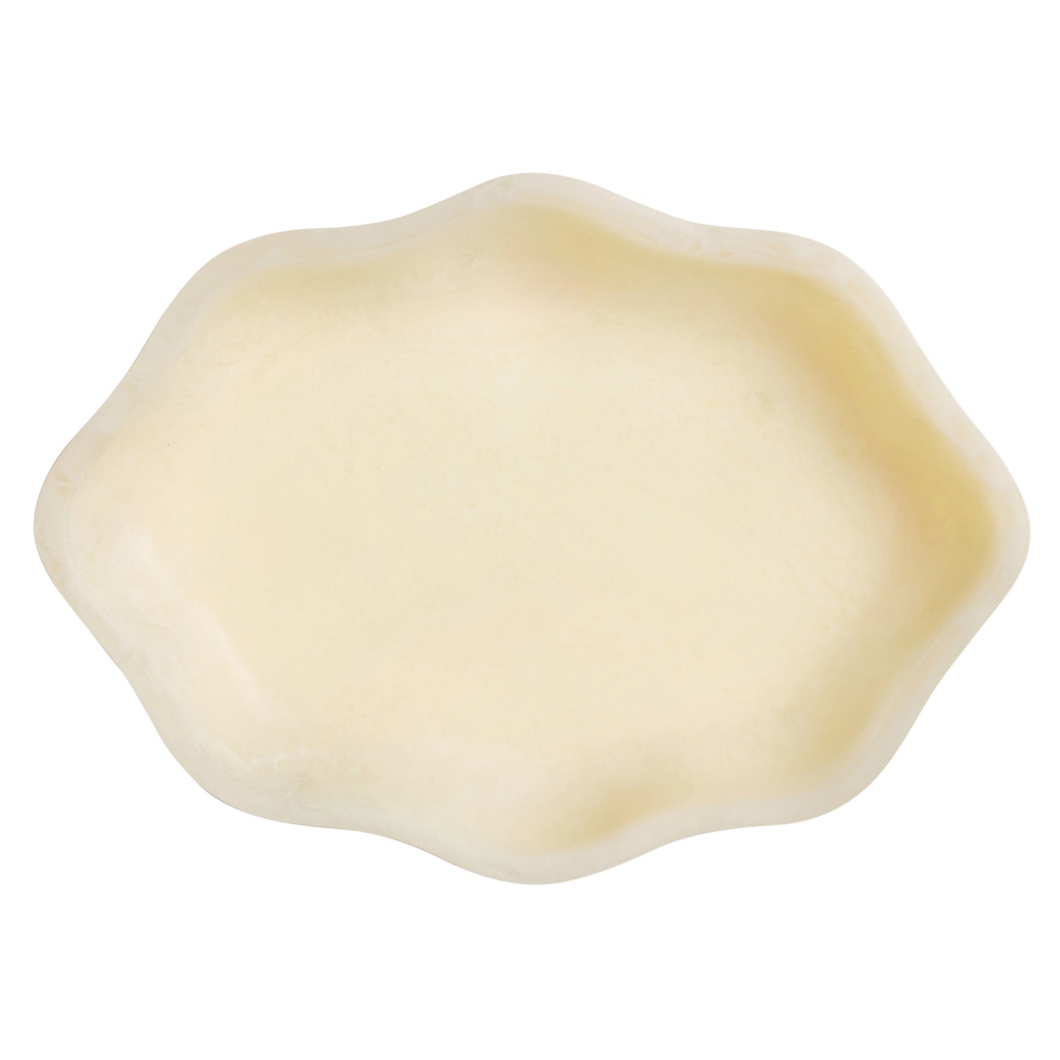 Top-down view of the Pearl Nicole Serving Dish showing its organic wavy rim and smooth cream-toned interior