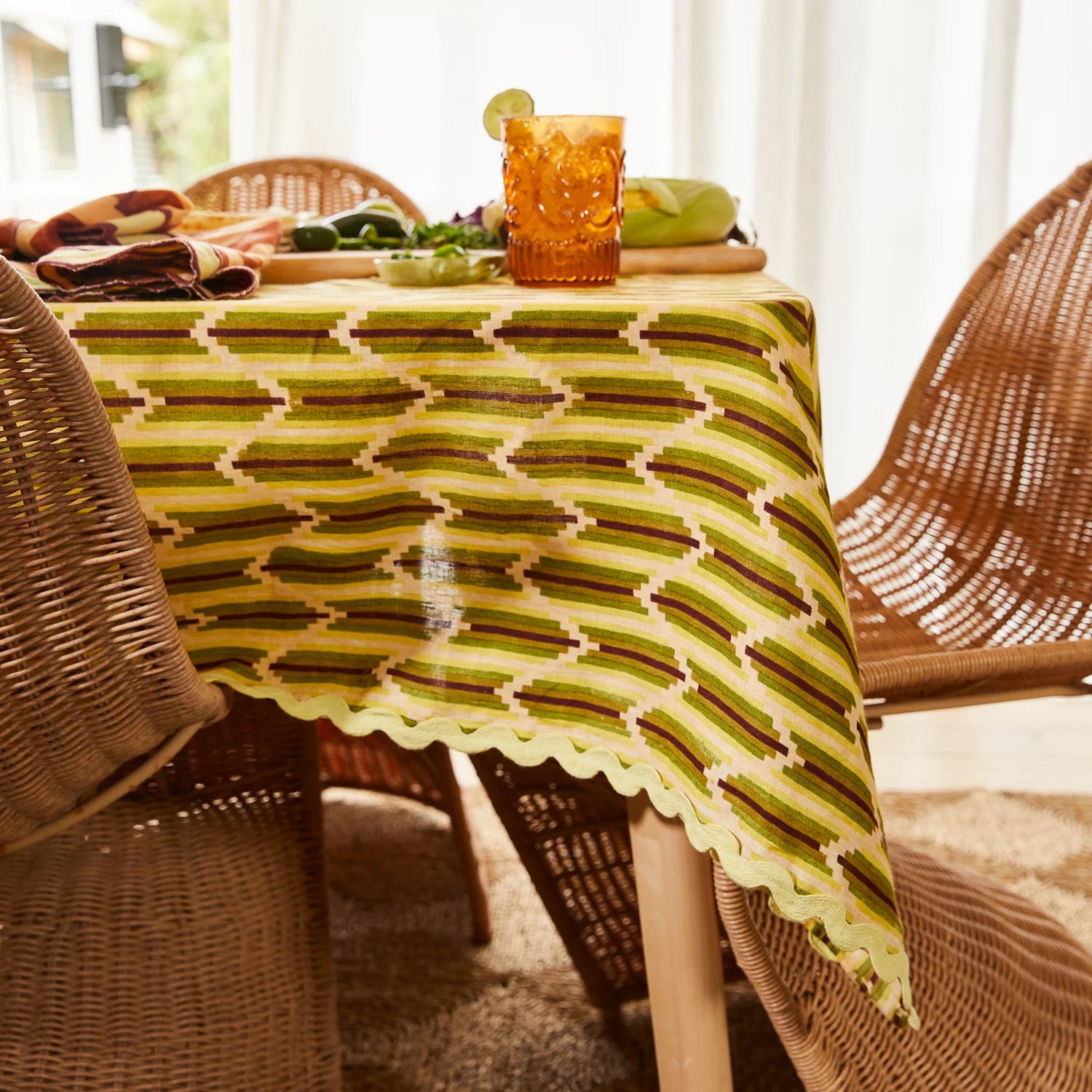 Nisha Tablecloth Palm by Sage and Clare