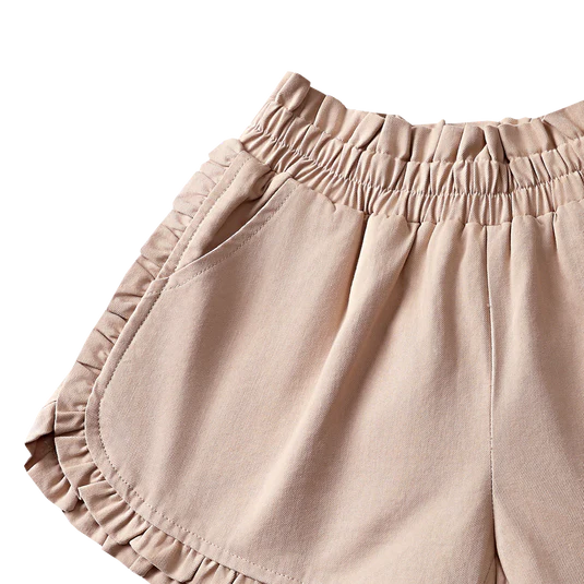 side detail of Niven Shorts in Rose Mocha by Donsje